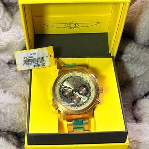 Gold and Silver Chronograph Watch